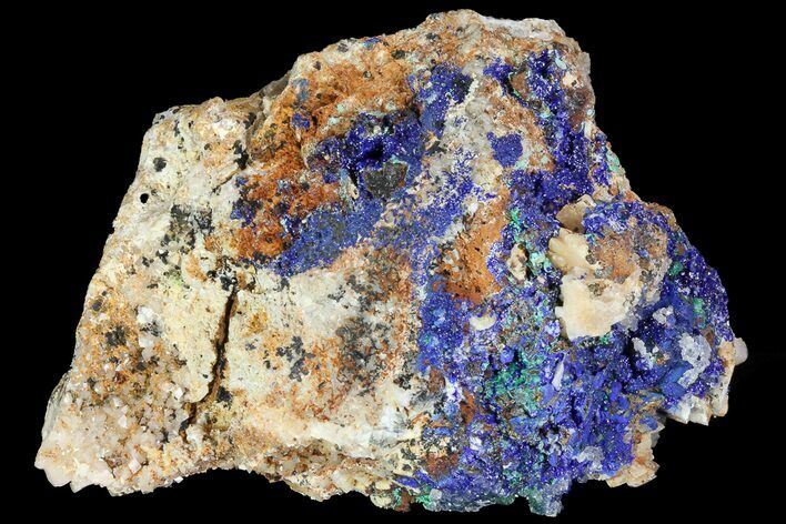 Sparkling Azurite and Malachite Crystal Cluster - Morocco #74387